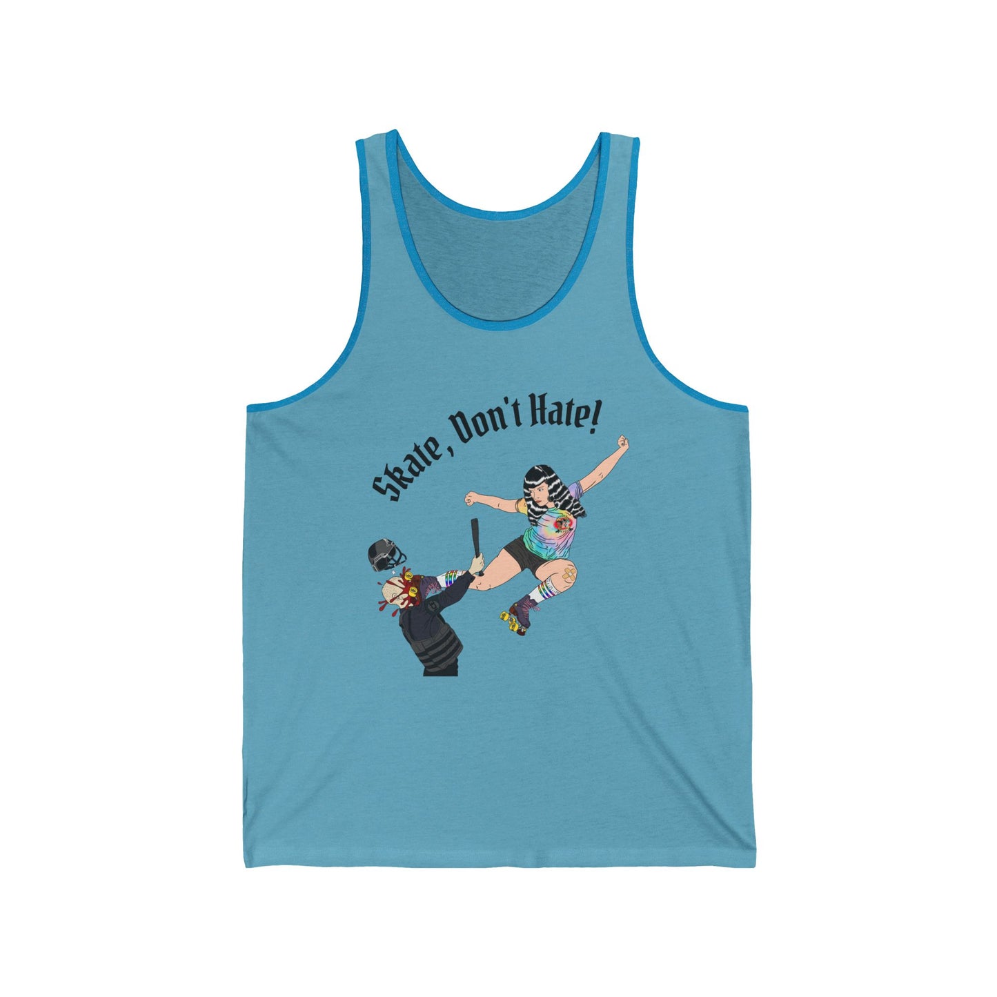 Unisex Tank Top - Skate Don't Hate Graphic Tee for Skate Lovers, Casual Summer Wear, Perfect Gift for Skateboarders