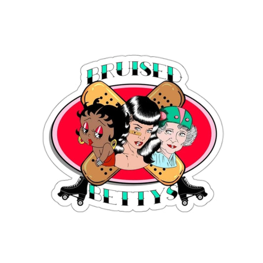 Bruised Bettys Die-Cut Stickers | Vintage Roller Derby Vibe, Fun Laptop Decor, Stickers for Teens, Gift for Skaters, Retro Aesthetic