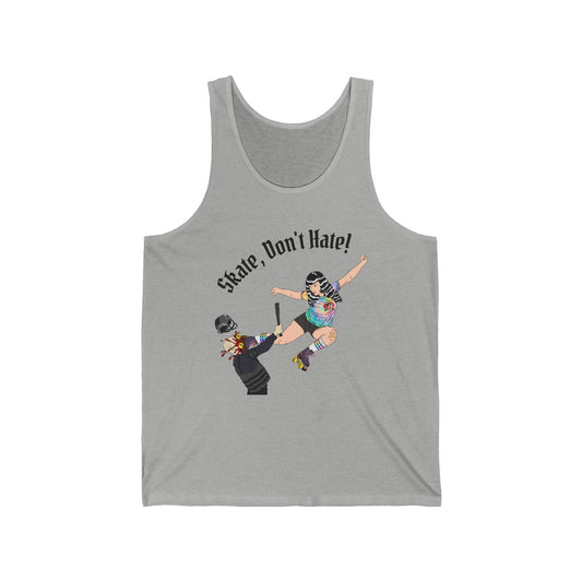 Unisex Tank Top - Skate Don't Hate Graphic Tee for Skate Lovers, Casual Summer Wear, Perfect Gift for Skateboarders