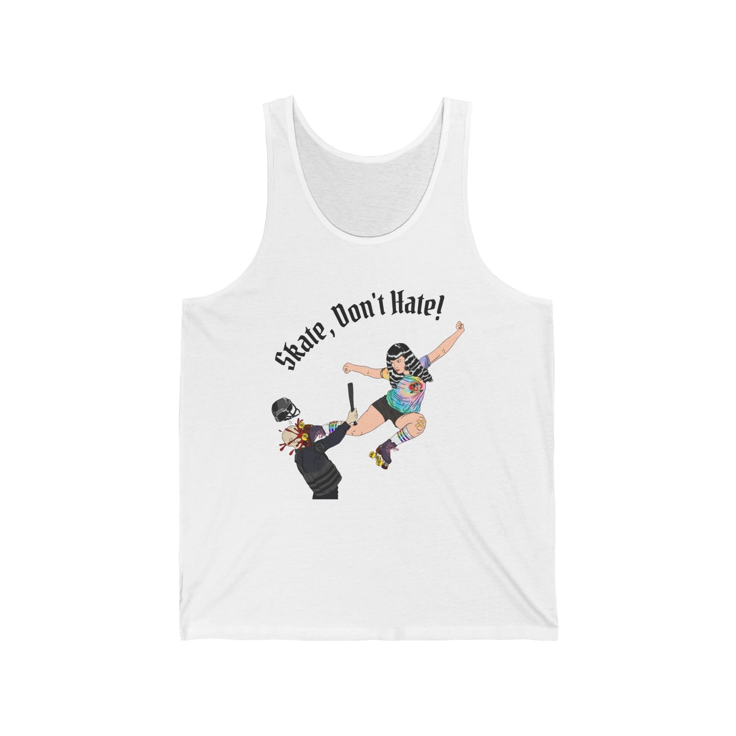 Unisex Tank Top - Skate Don't Hate Graphic Tee for Skate Lovers, Casual Summer Wear, Perfect Gift for Skateboarders